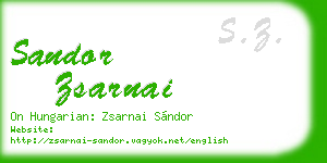 sandor zsarnai business card